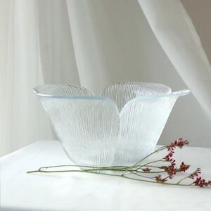 Vintage Holmegaard Glass Bowl: Danish Petal Serving Bowl, 1980s